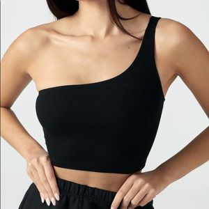 Joah Brown Single strap crop tank